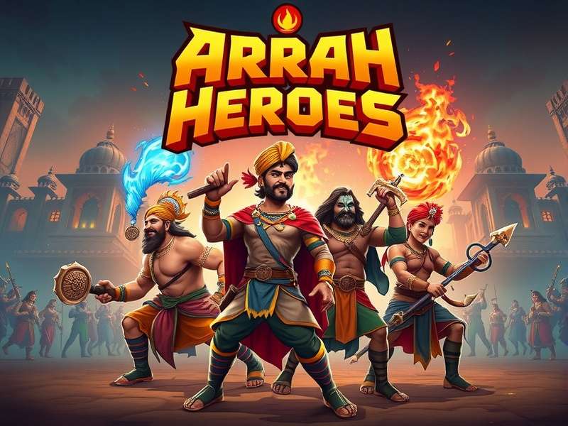 Arrah Heroes game banner showing epic battles