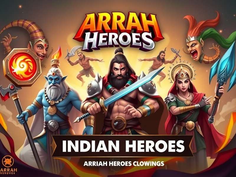 Arrah Heroes character lineup featuring Indian mythological figures
